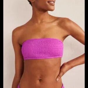 Boden Women’s Milos Smocked Bikini Top Strapless Pink Swim Size 10 NEW. 373